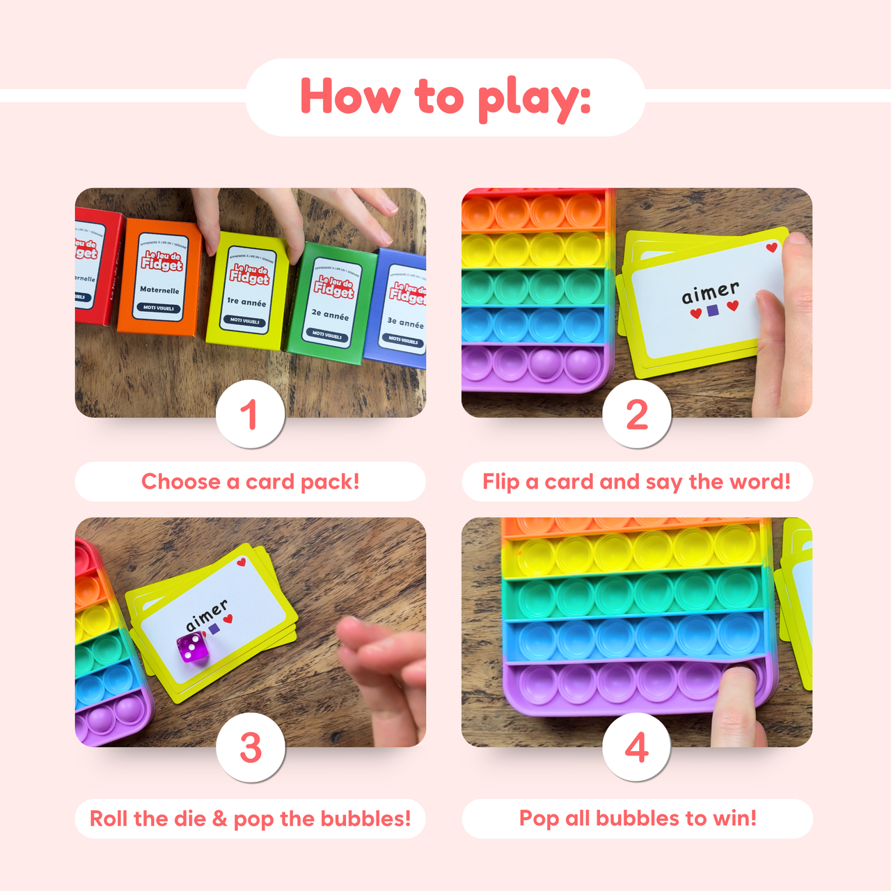 The Fidget Game French: Le Jeu de Fidget Mots Visuels!