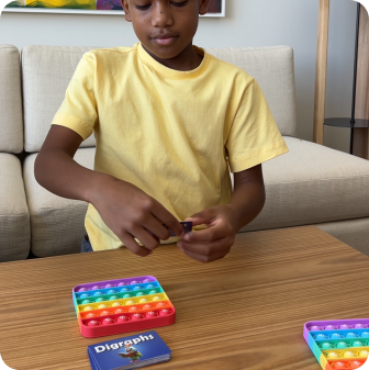 Pick a card and find the matching digraph or syllable on your mat