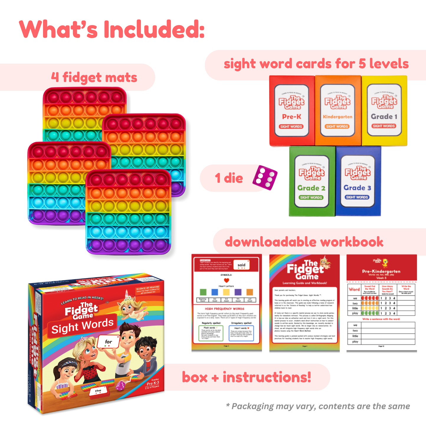 The Fidget Game: Sight Words Edition!