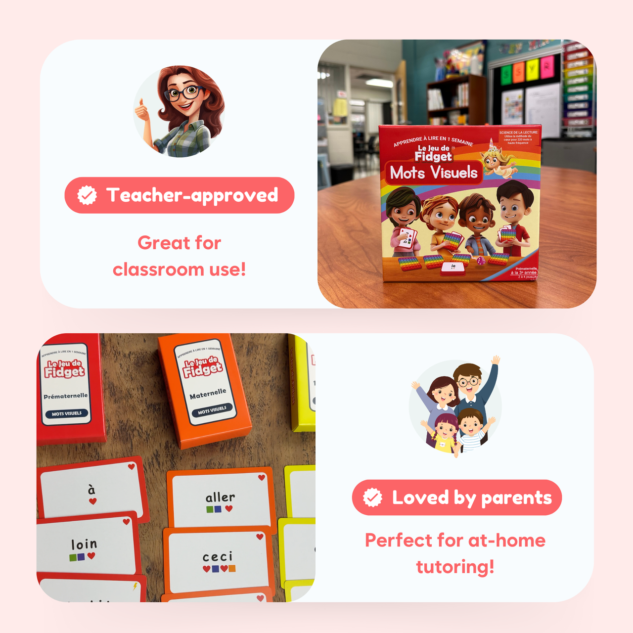The Fidget Game French: Le Jeu de Fidget Mots Visuels!