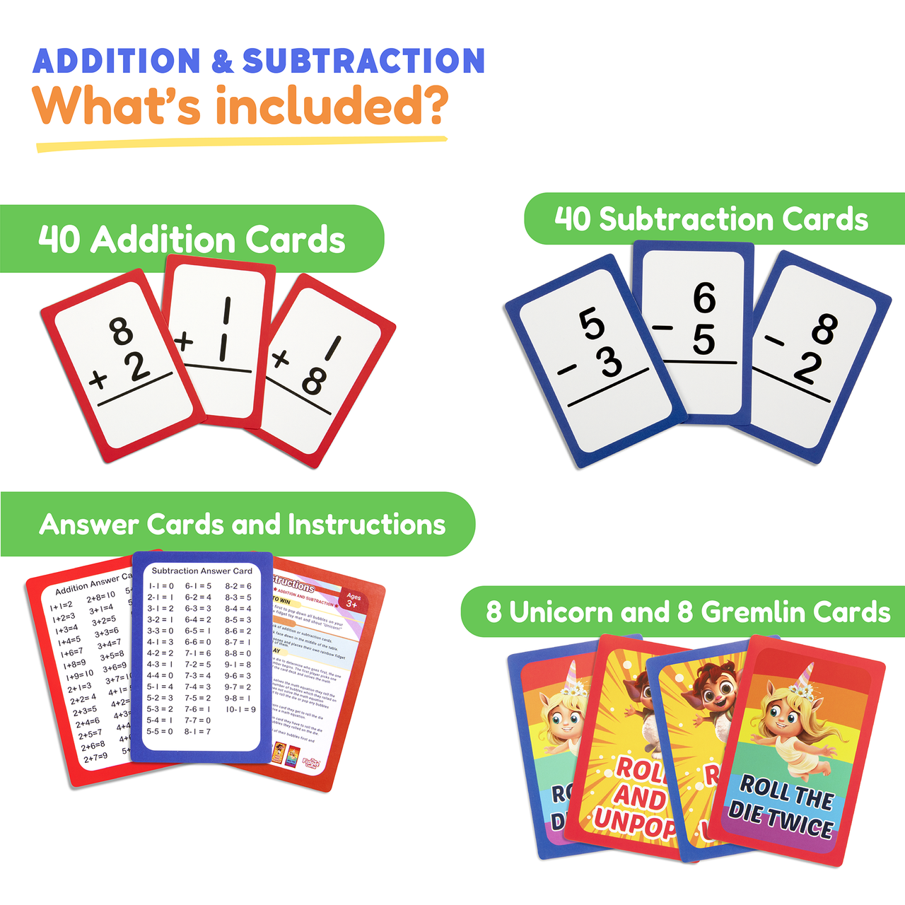 Pre-K & Kindergarten Addition & Subtraction Card Pack!