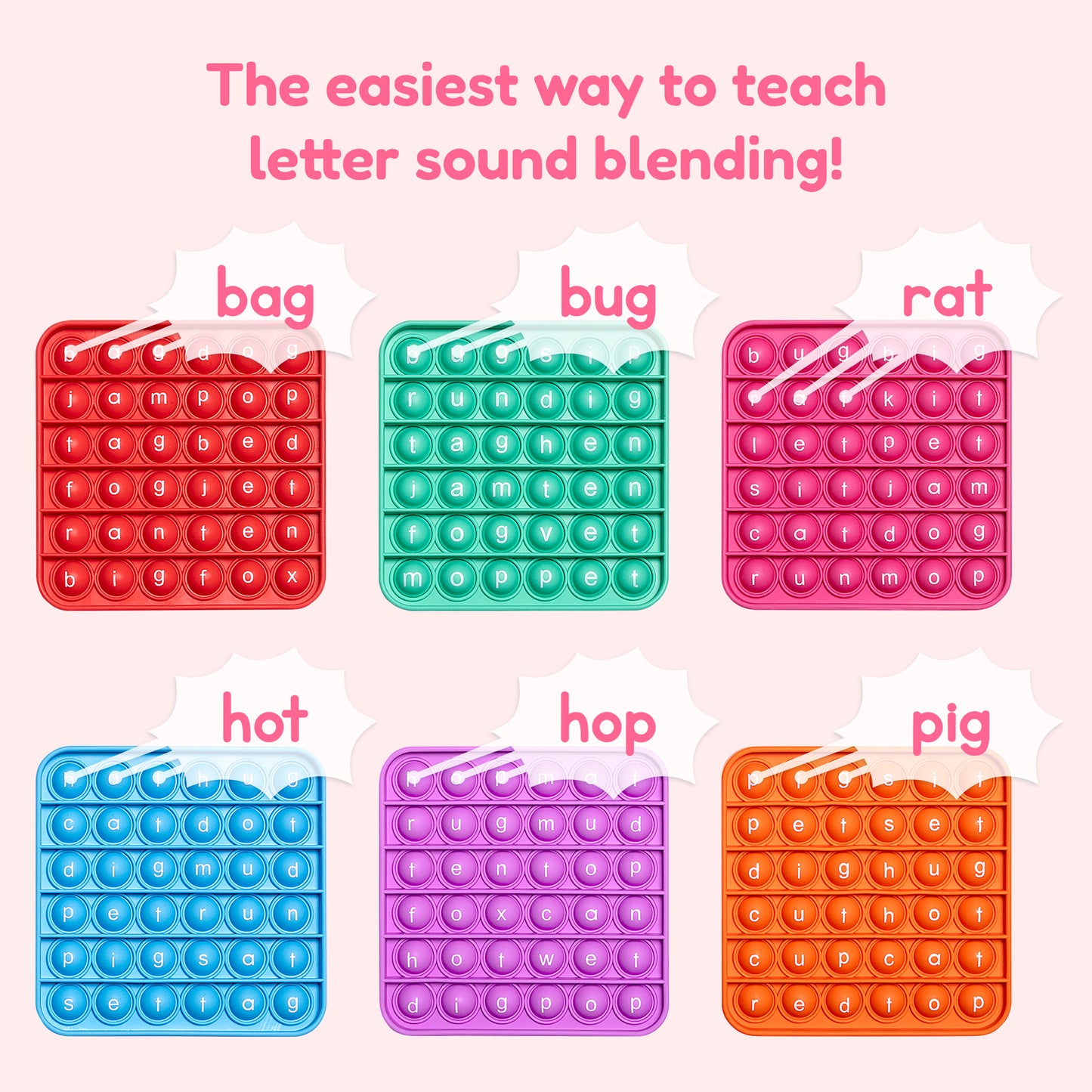6 Extra CVC Fidget Mats (Word Pop)!