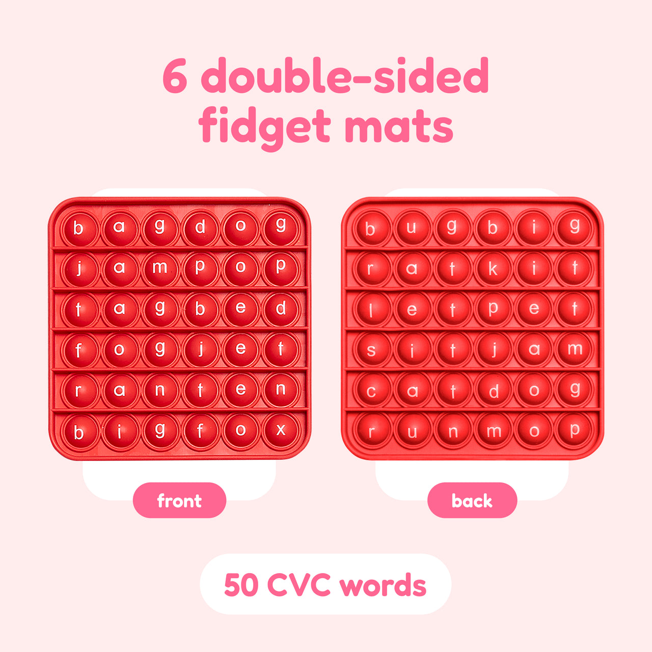 6 Extra CVC Fidget Mats (Word Pop)!