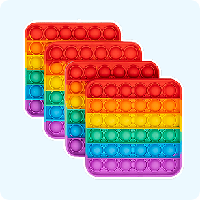 4 Rainbow Fidget Mats