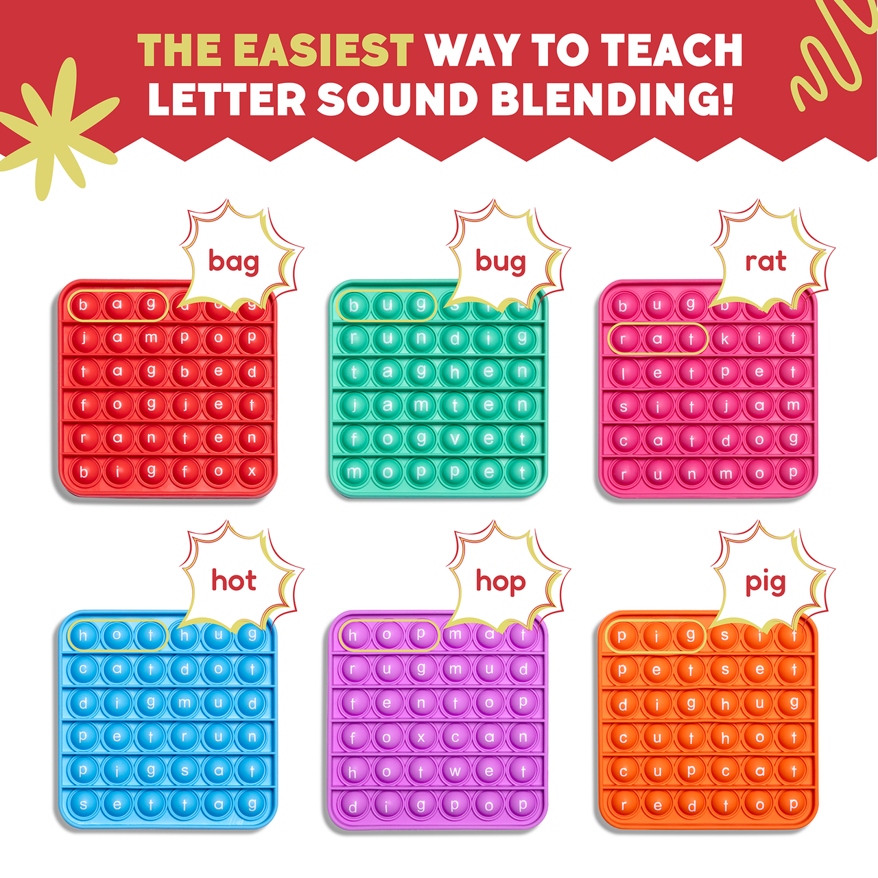 6 Extra CVC Fidget Mats (Word Pop)!